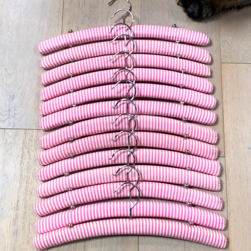 Vintage Victoria Secret PINK Striped Hangers Set of 5 - Picture 2 of 6